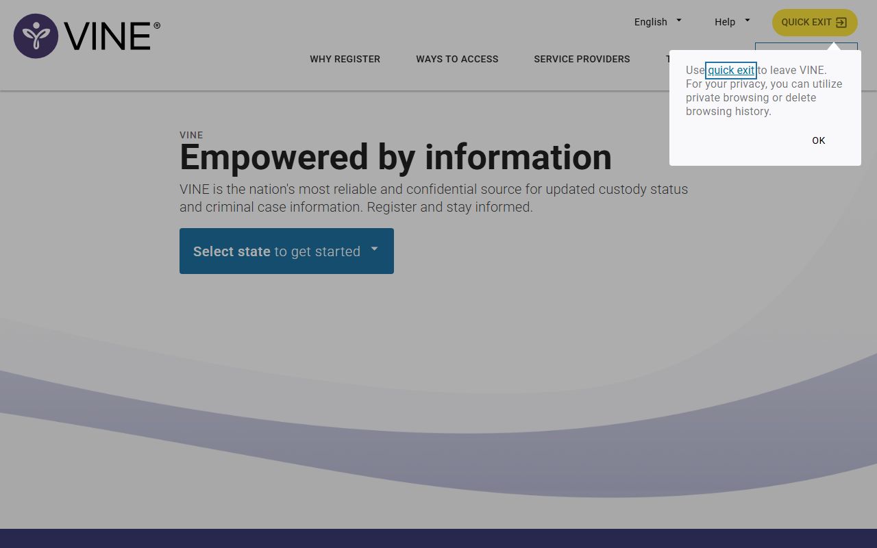 VINELink custody status and notification system used for Marion County released inmate alerts